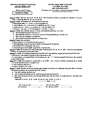 Đề thi chọn học sinh giỏi năm học 2014 - 2015 môn Hóa học lớp 8